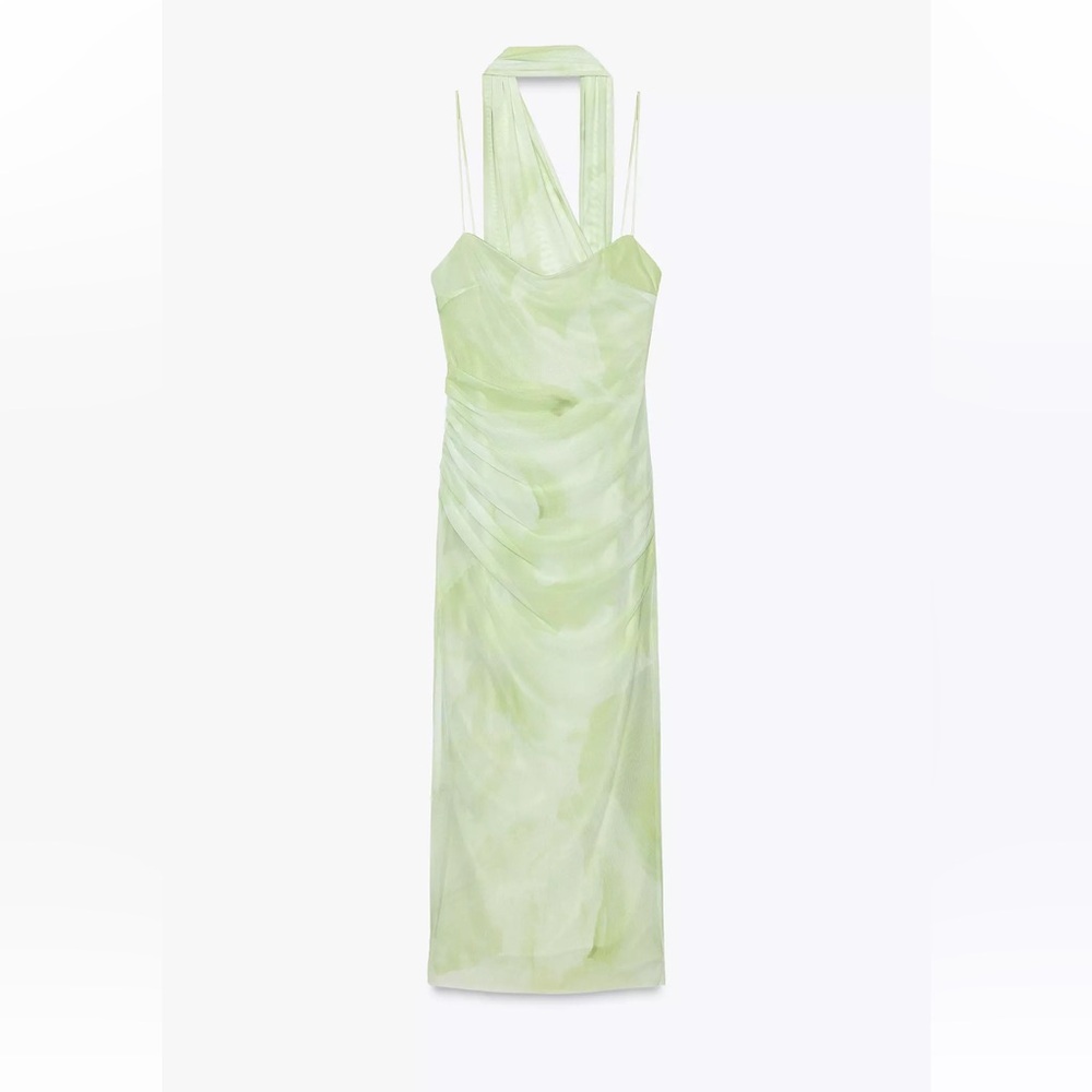 Zara Tulle Midi Dress with Scarf S